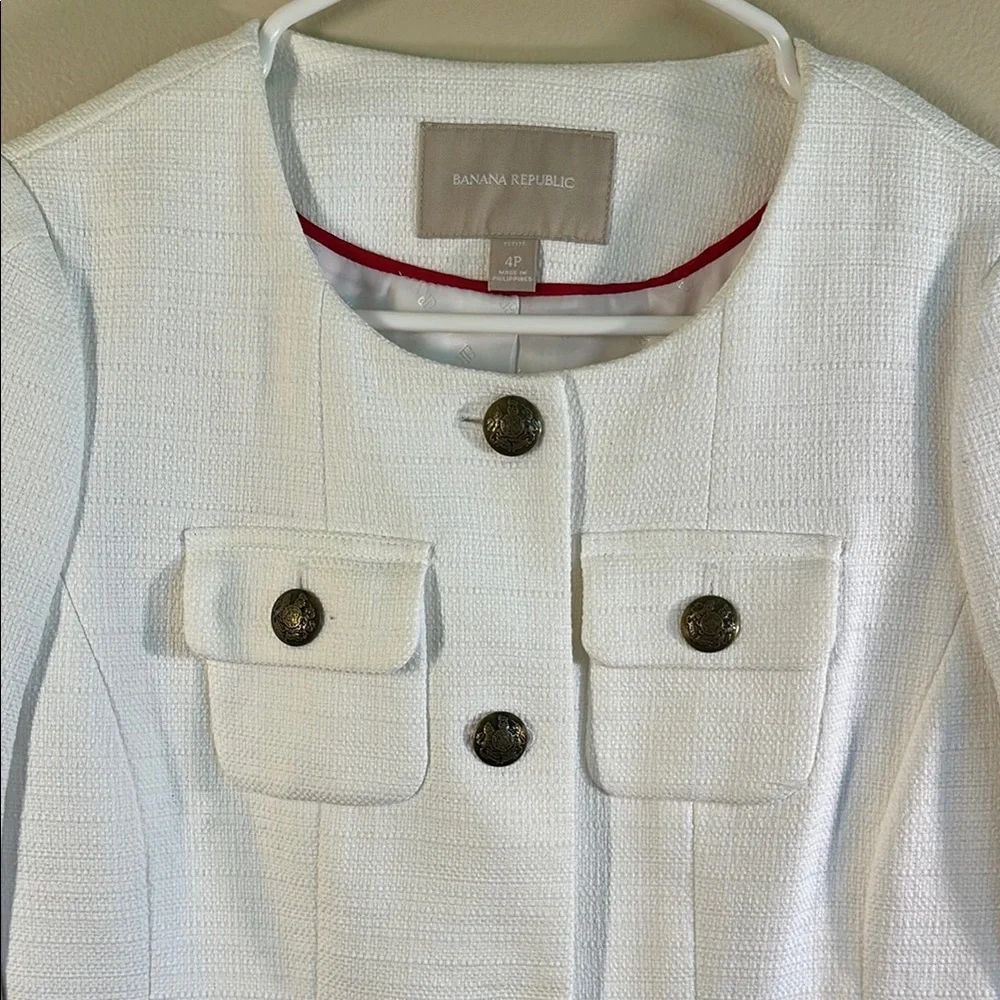 Banana Republic White Textured Blazer - Picture 8 of 10